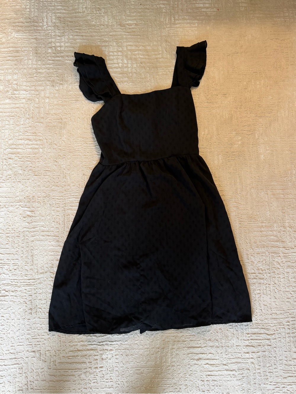 SHEIN Black Mini Dress with Ruffle Straps